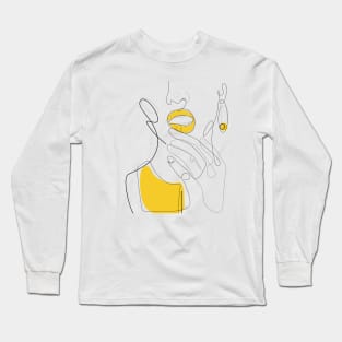 Bold Mustard Lip Long Sleeve T-Shirt